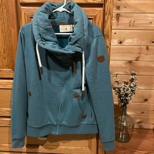 Teal blue zip sweatshirt